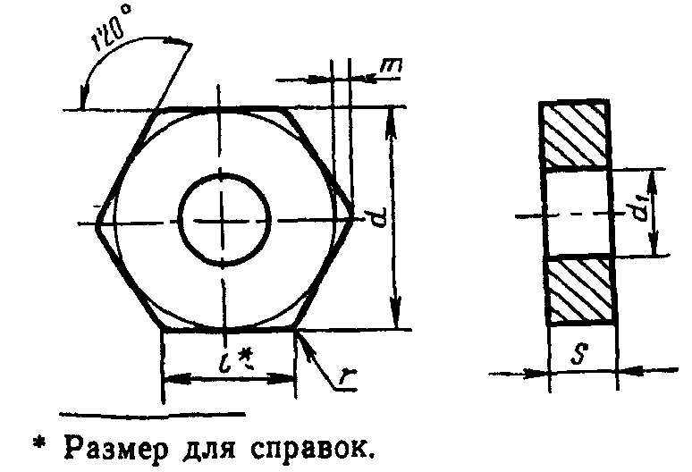 Шестигранник на чертеже