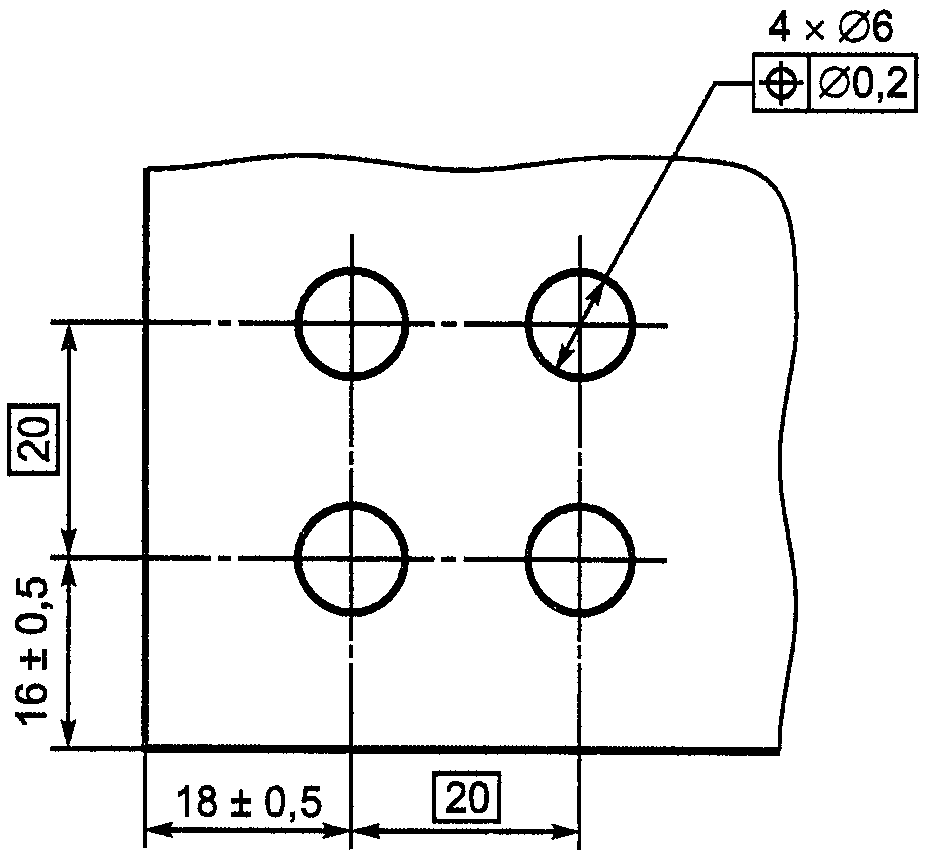 Позиционный допуск отверстий на чертеже