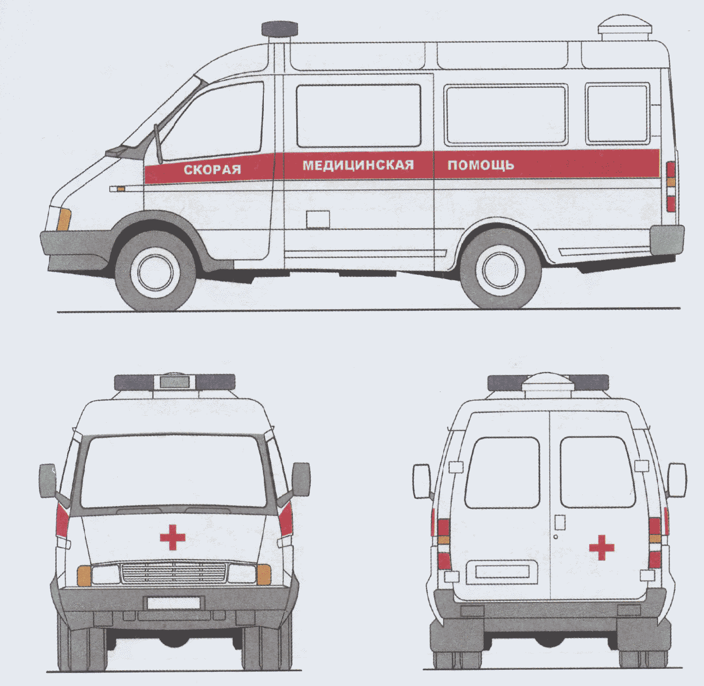 Нарисовать машину скорой помощи