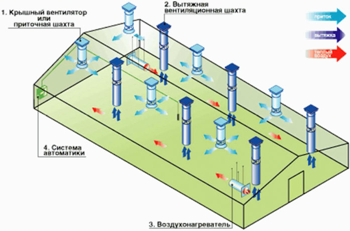 Схема вентиляции птичника