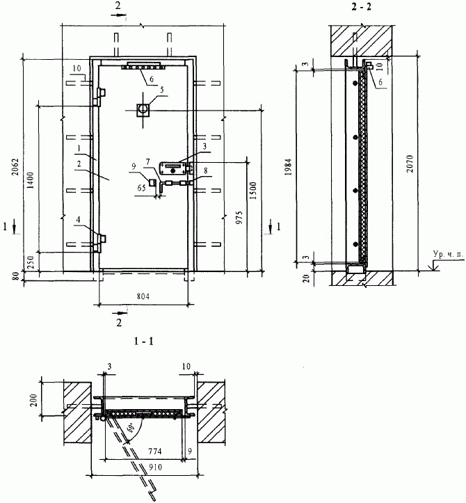 Дверная коробка чертеж разрез