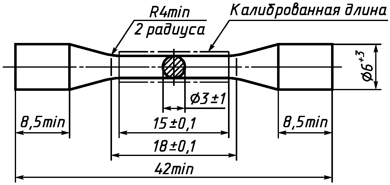 Мин длина. Трефа для механических испытаний.