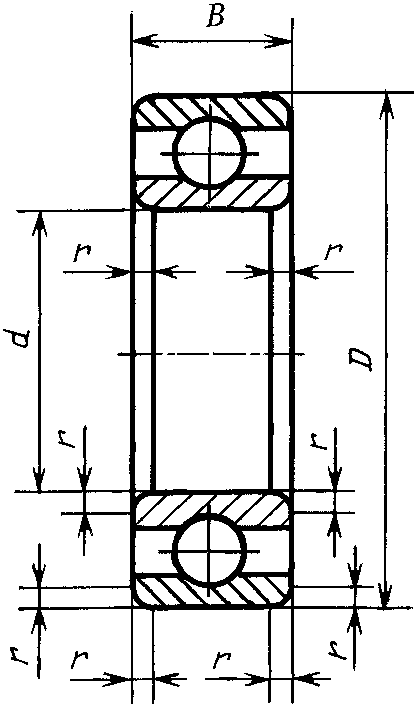 Подшипник 105 чертеж