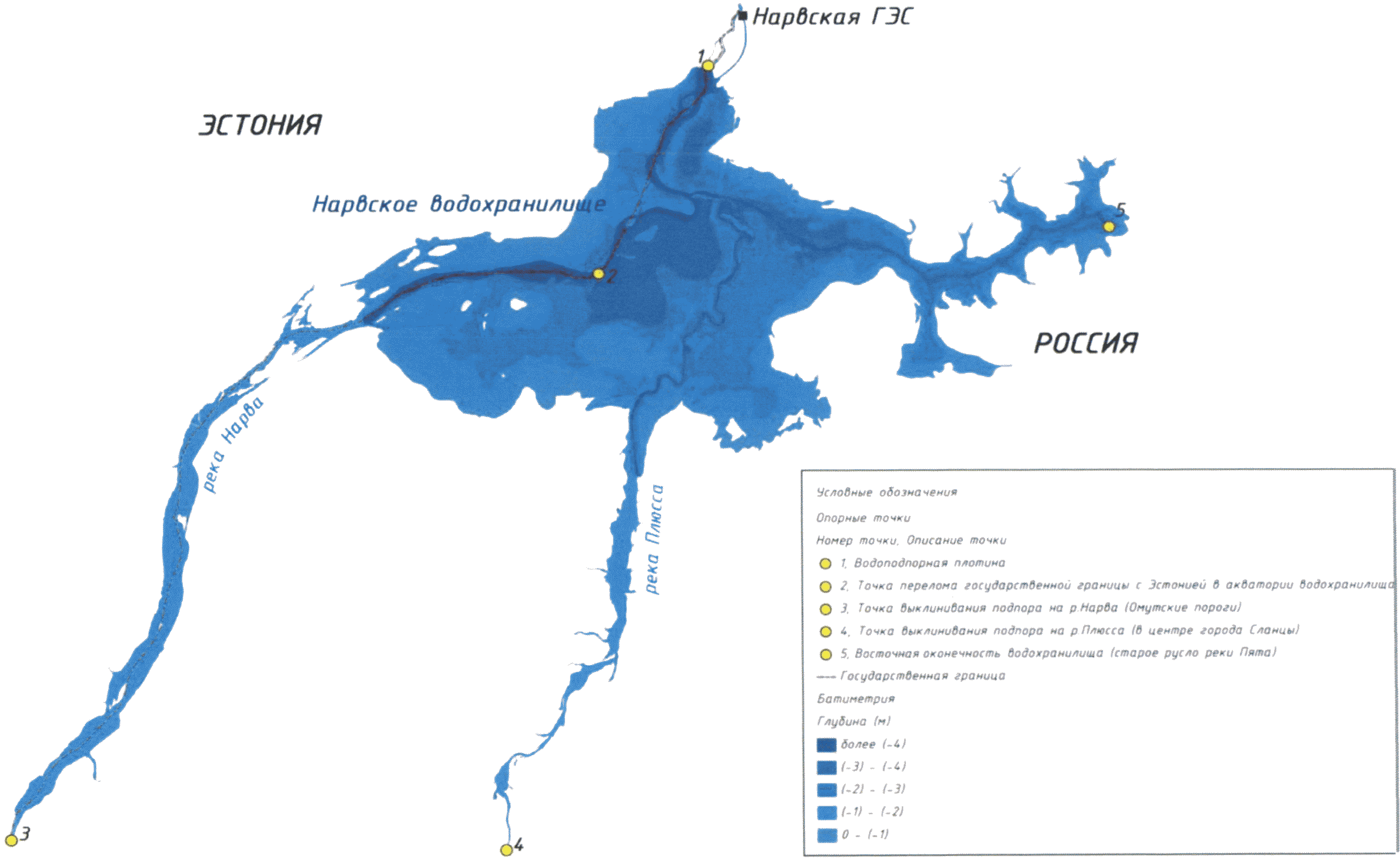 Карта нарвского водохранилища